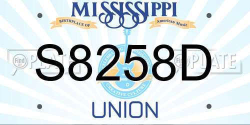 S8258D Mississippi License Plate