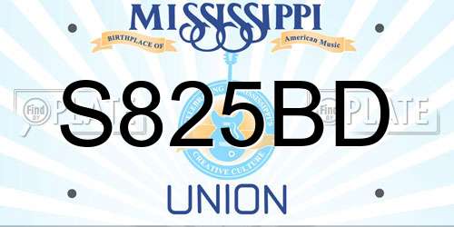 S825BD Mississippi License Plate