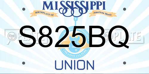 S825BQ Mississippi License Plate