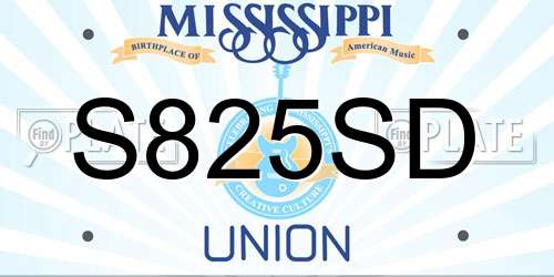 S825SD Mississippi License Plate