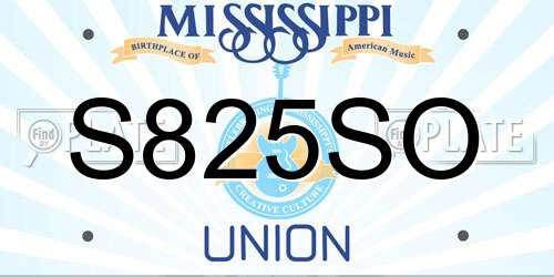 S825SO Mississippi License Plate
