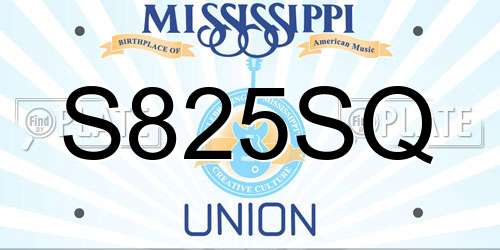 S825SQ Mississippi License Plate
