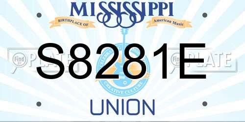 S8281E Mississippi License Plate