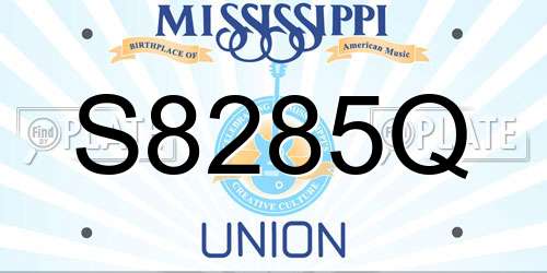 S8285Q Mississippi License Plate