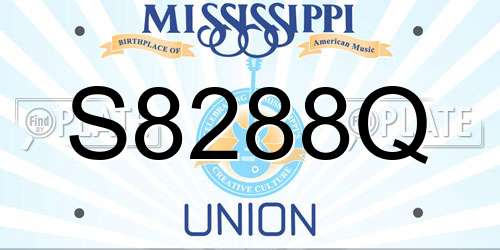 S8288Q Mississippi License Plate