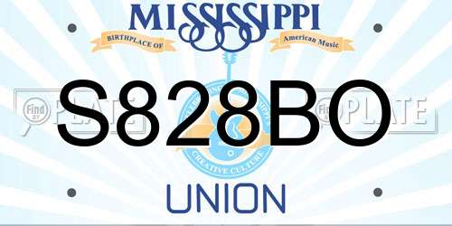 S828BO Mississippi License Plate