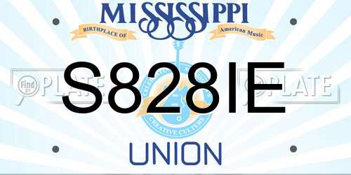 S828IE Mississippi License Plate