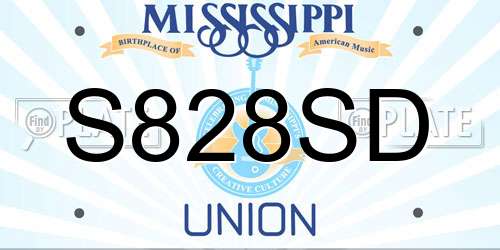 S828SD Mississippi License Plate