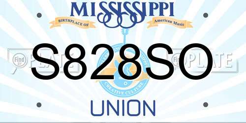S828SO Mississippi License Plate