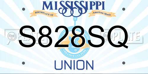 S828SQ Mississippi License Plate