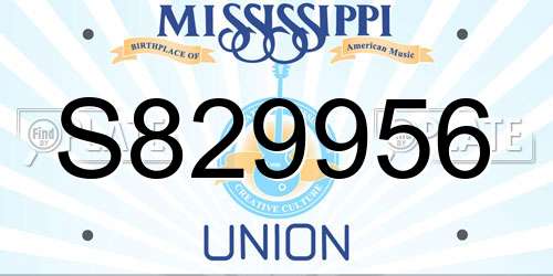 S829956 Mississippi License Plate