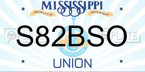 S82BSO Mississippi License Plate