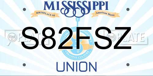 S82FSZ Mississippi License Plate