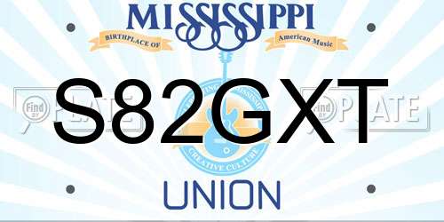 S82GXT Mississippi License Plate