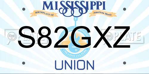 S82GXZ Mississippi License Plate