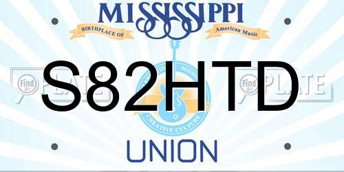 S82HTD Mississippi License Plate
