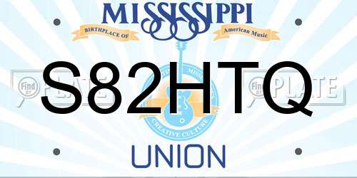 S82HTQ Mississippi License Plate