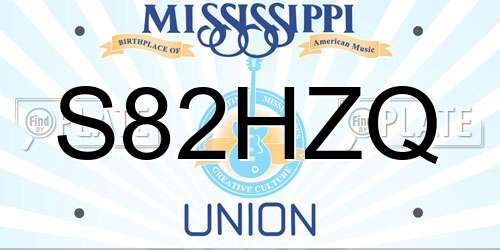 S82HZQ Mississippi License Plate