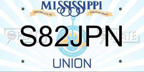 S82JPN Mississippi License Plate