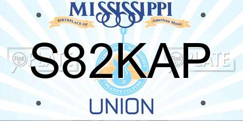 S82KAP Mississippi License Plate