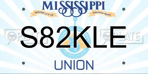 S82KLE Mississippi License Plate