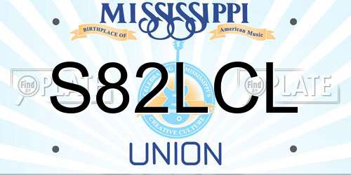 S82LCL Mississippi License Plate