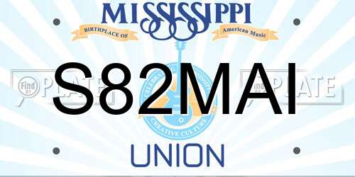 S82MAI Mississippi License Plate