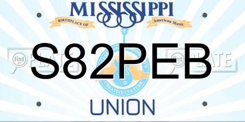 S82PEB Mississippi License Plate
