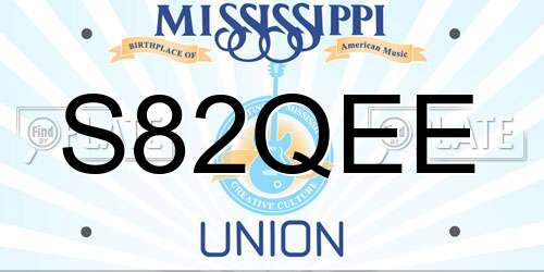 S82QEE Mississippi License Plate