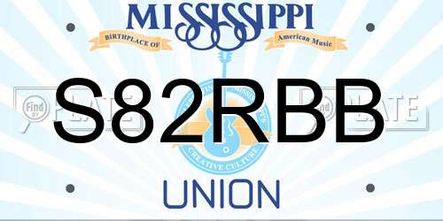 S82RBB Mississippi License Plate