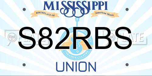 S82RBS Mississippi License Plate