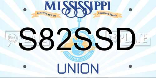 S82SSD Mississippi License Plate