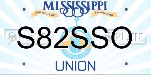 S82SSO Mississippi License Plate