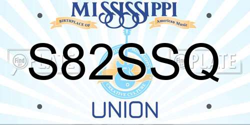 S82SSQ Mississippi License Plate