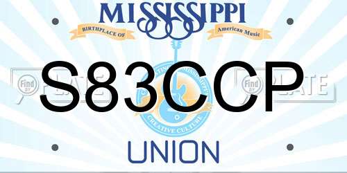 S83CCP Mississippi License Plate