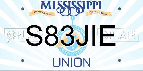 S83JIE Mississippi License Plate