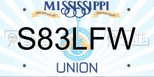 S83LFW Mississippi License Plate