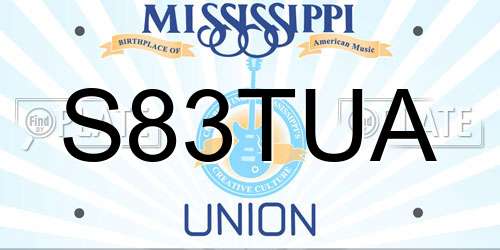 S83TUA Mississippi License Plate