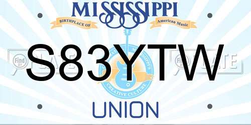 S83YTW Mississippi License Plate