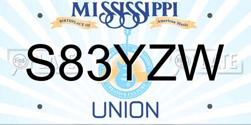 S83YZW Mississippi License Plate