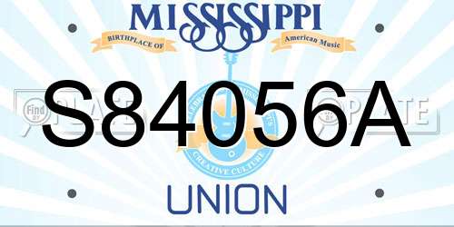 S84056A Mississippi License Plate