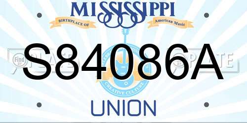 S84086A Mississippi License Plate
