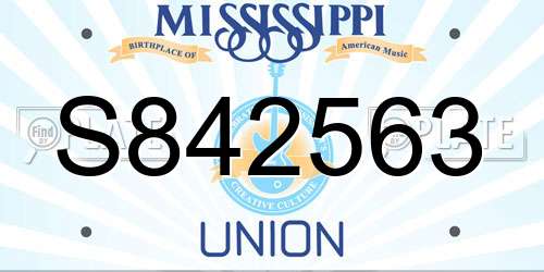 S842563 Mississippi License Plate