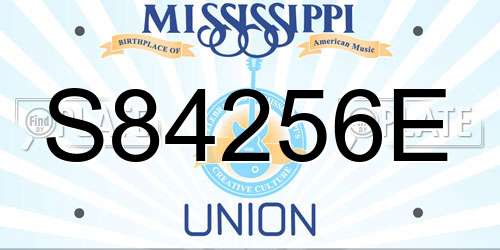 S84256E Mississippi License Plate