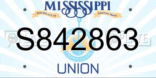 S842863 Mississippi License Plate