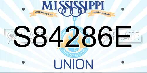 S84286E Mississippi License Plate