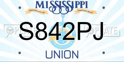 S842PJ Mississippi License Plate