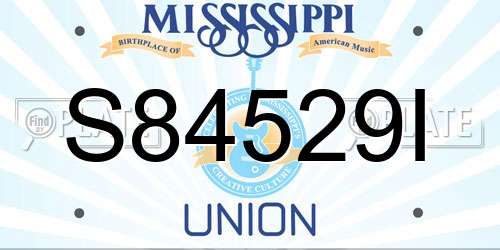 S84529I Mississippi License Plate