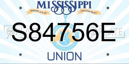S84756E Mississippi License Plate