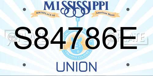 S84786E Mississippi License Plate